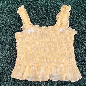 Trixxi Smocked Ruffle Top